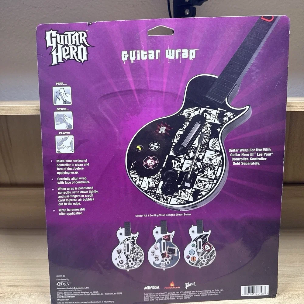 Guitar Hero 3 Les Paul‎ Guitar Wrap Faceplate OEM Sealed New Red Octane Xbox